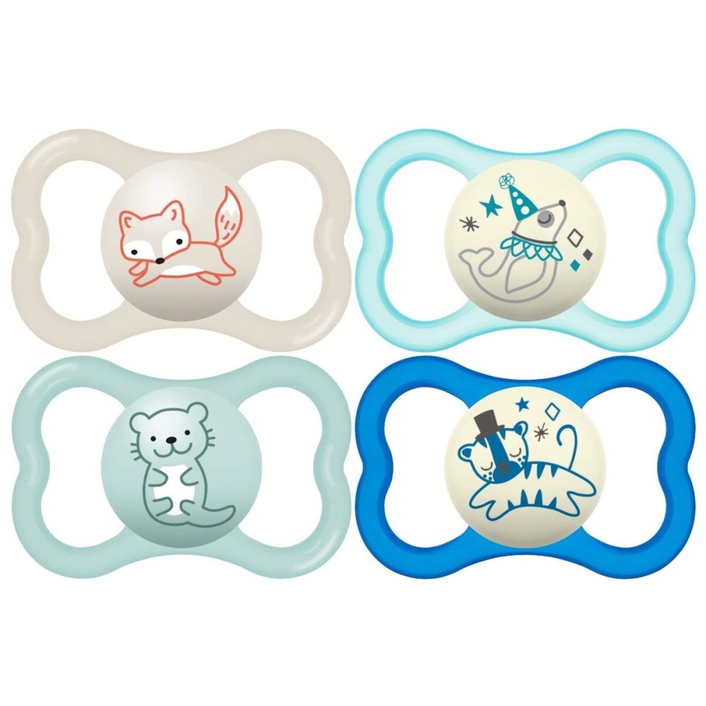 MAM Air Night & Day Baby Pacifier, for Sensitive Skin, Glows in The Dark, 6-16 Months, Baby Boy, 4 Count