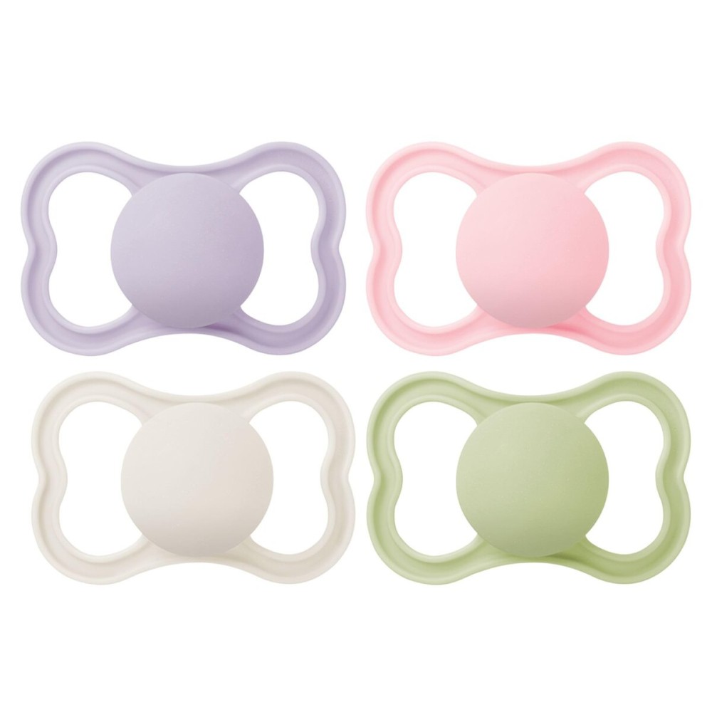 MAM Air Matte Pacifiers, for Sensitive Skin, 6+ Months, Best Pacifier for Breastfed Babies, Girl Pacifiers, 6-16 Months, 4 Count (Pack of 1)