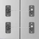 Refrigerator Lock with Key, Fridge Locks,Lock for Fridge Freezer, Cabinets and Drawers, Air Oven Air Fryer, Closets, Windows, 2 Pack Refrigerator Lock with 4 Keys (Black-Mini)