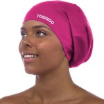 YOGINGO Extra Large Swim Cap for Women and Men Adult Youth,Waterproof Silicone Swim Cap for Very Long Hair, Thick Curly Hair & Dreadlocks Braids Weaves Afro Hair (Single Rose)