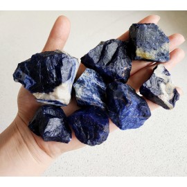 Luckeeper 1 lb Rough Crystals Bulk Raw Sodalite Healing Stones for Tumbling, Wire Wrapping, Wicca Reiki,Meditation