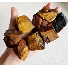 1 lb Rough Crystals Bulk Raw Tiger Eye Healing Stones for Tumbling, Wire Wrapping, Wicca Reiki,Meditation