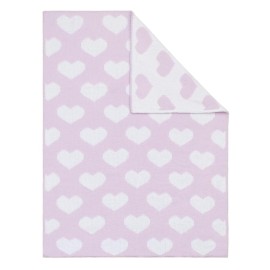 Living Textiles Purple Hearts Chenille Soft Baby Blanket Reversible Premium Cozy Fabric for Best Comfort - for Infant,Toddler,Newborn,Nursery,Boy,Unisex,Throw,Crib,Stroller,Gift, Purple Heart 40x30