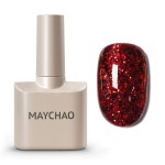 MAYCHAO 15ML Christmas Green Glitter Gel Nail Polish 1Pc Green Glitter Gel Polish Soak Off UV LED Nail Polish Nail Art Starter Manicure Salon DIY at Home, 0.5 OZ