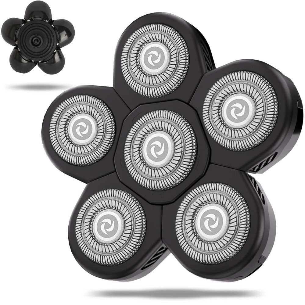 UPTARD Head Shaver Replacement Heads,Head Shaver Replacement Blades, Head Shavers for Bald Men,Head shavers for Men, Stainless Steel Rotary Blades for Electric Head Razor (black6)