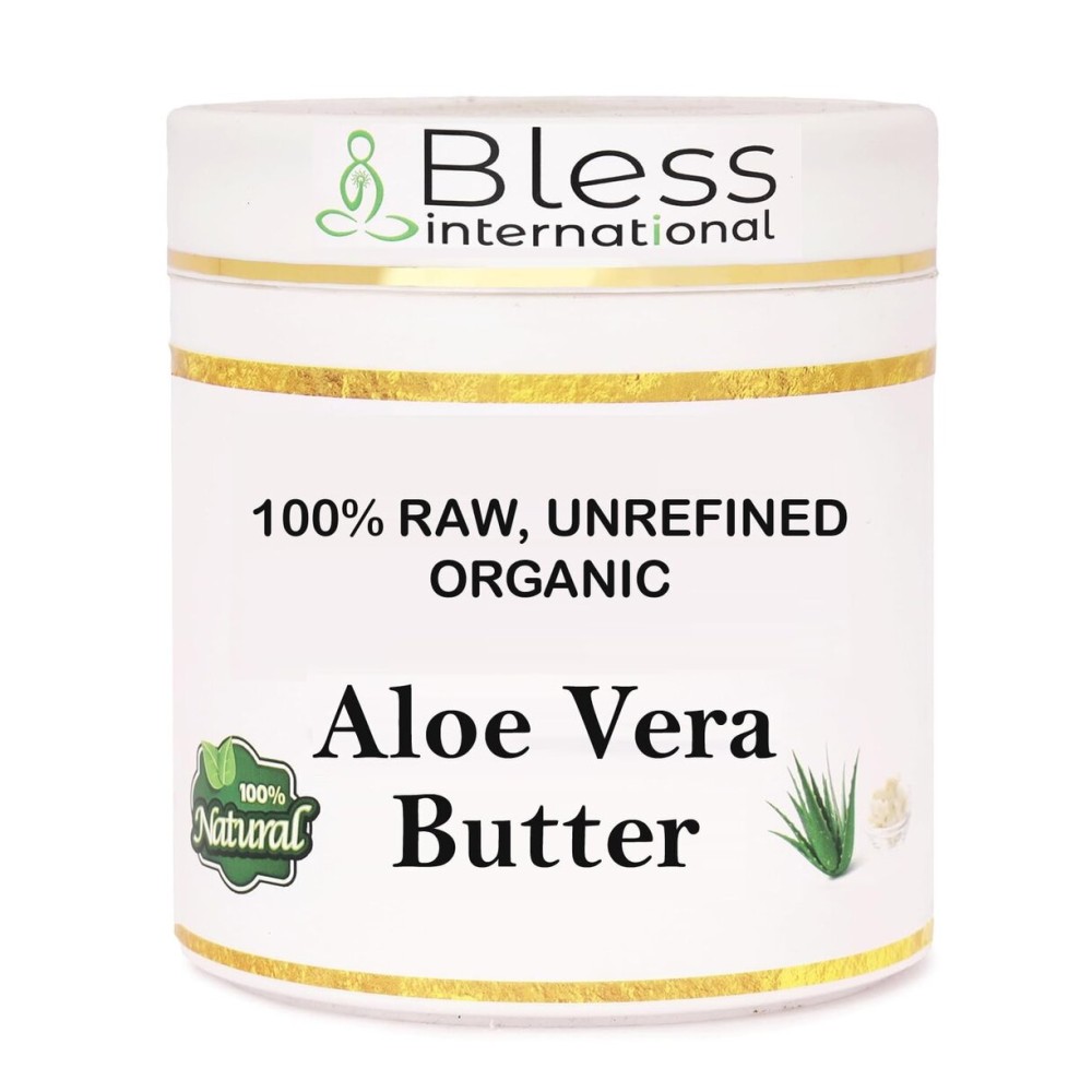 Organic Raw Aloe Vera Butter 100% Pure,Natural & Unrefined| Skin Moisturizer For Face, Body & Hair| 1 LBS/450 GM Ivory / White Grade A | DIY Creams, Balms, Lotions, Soaps| Softens Dry & Tough Skin