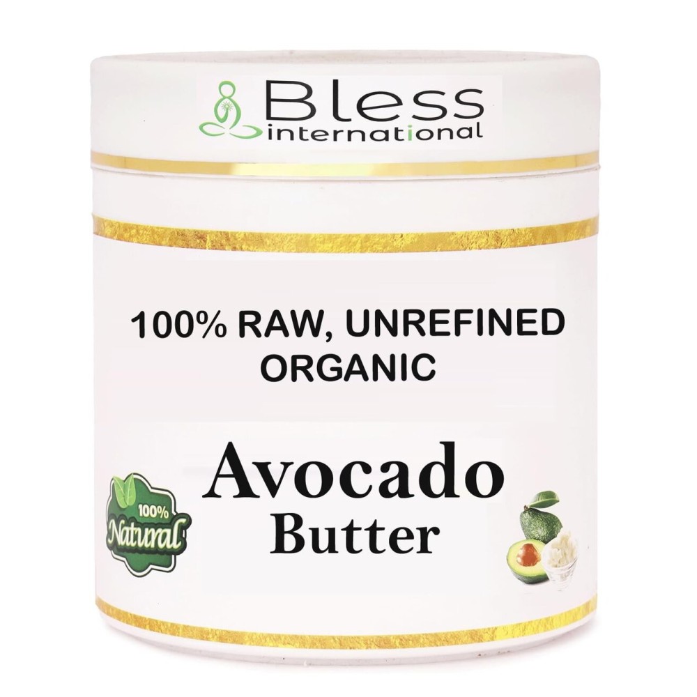 Organic Raw Avocado Butter 100% Pure,Natural & Unrefined| Skin Moisturizer For Face, Body & Hair| 1 LBS/450 GM Ivory / White Grade A | DIY Creams, Balms, Lotions, Soaps| Softens Dry & Tough Skin