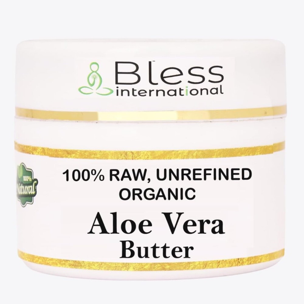 Organic Raw Aloe Vera Butter 100% Pure,Natural & Unrefined| Skin Moisturizer For Face, Body & Hair| 4 OZ/115 GM Ivory / White Grade A | DIY Creams, Balms, Lotions, Soaps| Softens Dry & Tough Skin