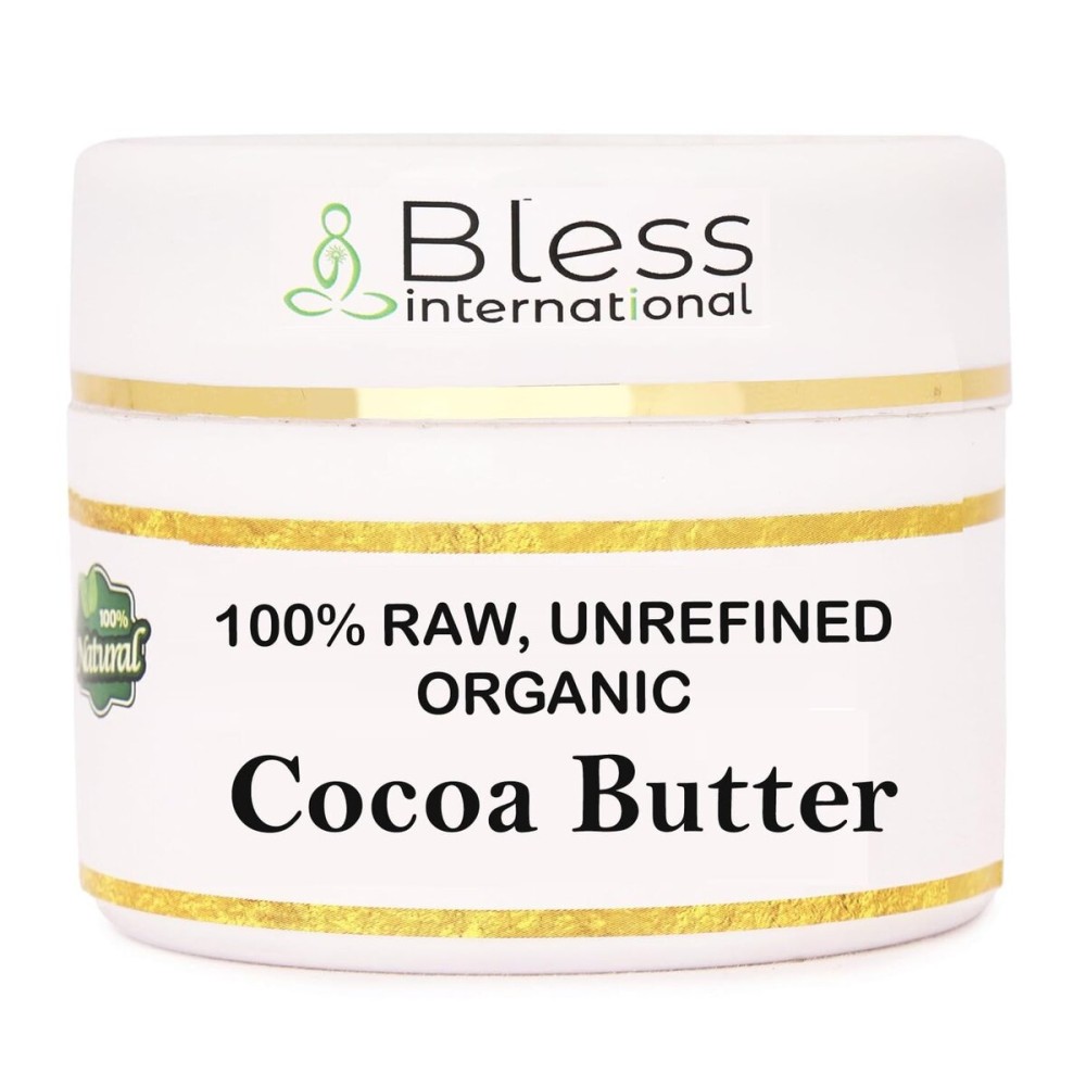 Organic Raw Cocoa Butter 100% Pure,Natural & Unrefined| Skin Moisturizer For Face, Body & Hair| 4 OZ/115 GM Ivory / White Grade A | DIY Creams, Balms, Lotions, Soaps| Softens Dry & Tough Skin