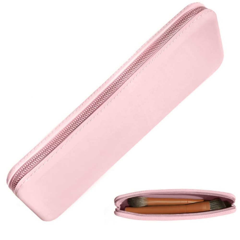 brush bubble large silicone makeup brush holder travel case- A storage & makeup bag organizer for brush sets & makeup tools to protect make up accessories & bag, Pink (9 * 3.15 * 1.2)
