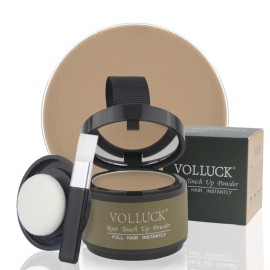 VOLLUCK Root Touch up Powder, Instant Hairline Powder for Thinning Areas and Gray Hair Coverage, Natural and Non-greasy Root Cover up for Women and Men (Light Coffee, 0.14 Ounce)