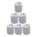 Baisunt 6 Pack 3 Inches Cohesive Bandage Self Adhesive Wrap Elastic Self Adherent Vet Wrap Breathable Self Stick Tape for Wrist, Ankle, Sports, Tatoo Wrap(5 Yards, White)