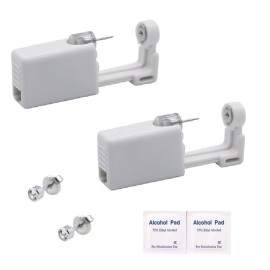 Pimoys 2pcs Painless Ear Piercing Gun Disposable Safety Asepsis Piercing Tool Kit with Ear Studs