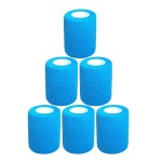 Baisunt 6 Pack 3 Inches Cohesive Bandage Self Adhesive Wrap Elastic Self Adherent Vet Wrap Breathable Self Stick Tape for Wrist, Ankle, Sports, Tatoo Wrap(5 Yards, Blue)