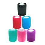 Baisunt 6 Pack 3 Inches Cohesive Bandage Self Adhesive Wrap Elastic Self Adherent Vet Wrap Breathable Self Stick Tape for Wrist, Ankle, Sports, Tatoo Wrap(5 Yards, Multi Colors)