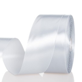 YASEO 1 1/2 Inch Silver Solid Satin Ribbon, 50 Yards Craft Fabric Ribbon for Gift Wrapping Floral Bouquets Wedding Party Decoration