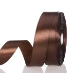 YASEO 1 Inch Brown Solid Satin Ribbon, 50 Yards Craft Fabric Ribbon for Gift Wrapping Floral Bouquets Wedding Party Decoration