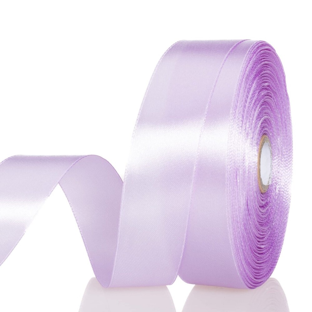 YASEO 1 Inch Lilac Solid Satin Ribbon, 50 Yards Craft Fabric Ribbon for Gift Wrapping Floral Bouquets Wedding Party Decoration