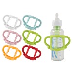 TonGass (6-Pack) Bottle Handles for Dr Brown Baby Bottles with Easy Grip Handles to Hold Their Own Bottle - BPA-Free Soft Silicone (Blue Green Red White Pink Orange, Narrow)