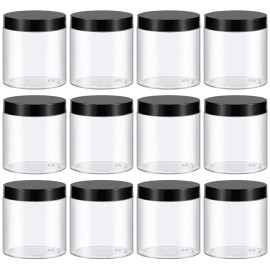 36 Pack 8 Oz Plastic Container Jars with Lids BPA Free, Empty Round Clear Cosmetic Containers Plastic Slime Jars for Lotion, Cream, Ointments, Body Butter, Makeup, Travel Storage