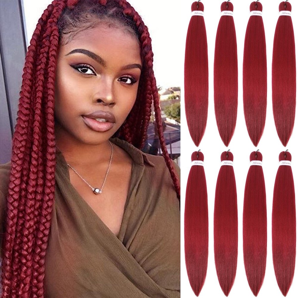 Alrence Pre Stretched Braiding Hair Long Braid 30 Inch 8 Packs Professional Braiding Hair Extensions Synthetic Crochet Twist Braids (30 Inch, BG)