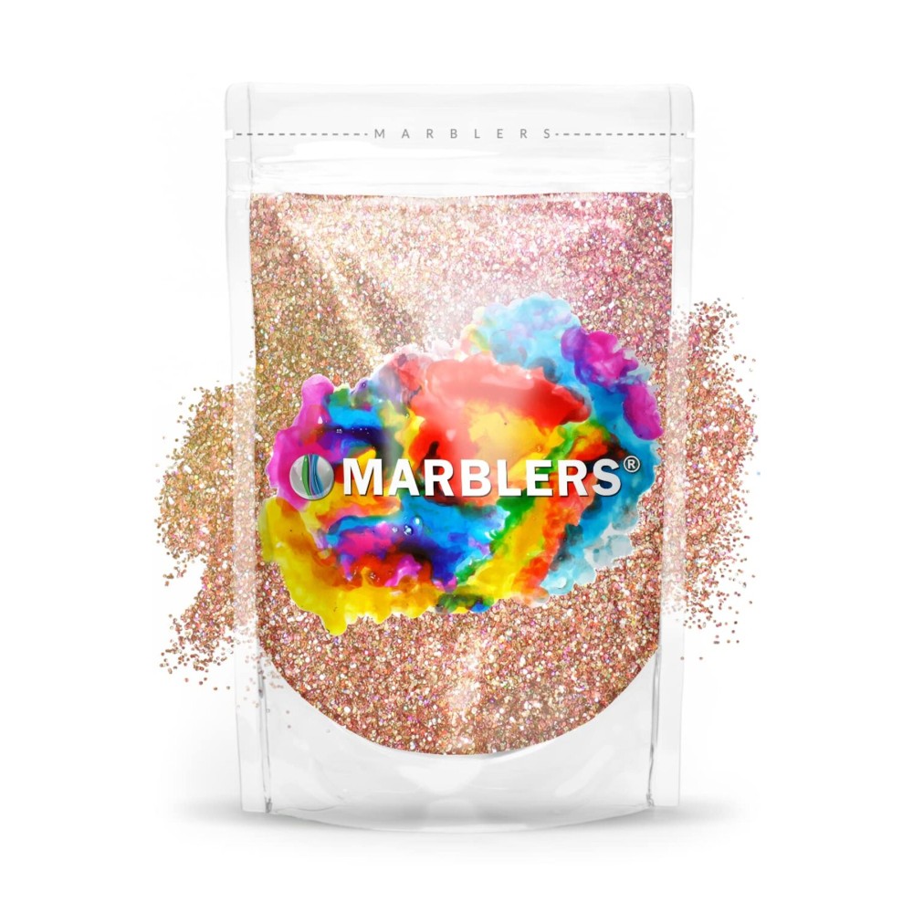MARBLERS Holographic Glitter [Holo French Pink] 3oz (85g) | Fine | Non-Toxic, Vegan, Cruelty-Free | Face, Body, Eyeshadow, Hair, Festival, Party Makeup | Nail Art, Polish | Resin, Tumbler, Candle