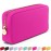 Embla Makeup Bag Travel Cosmetics Pouch and Toiletry Bag, Nylon Zipper Pouch Purse, Cute Make Up Organizer Storage Tote for Women Girls, Waterproof Travel Skincare Case, Small Makeup Bags, Fuchsia