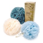 Spongentle Dual Texture Deep Cleansing Loofah Sponge for Radiant Skin, Pack of 3, Bath and Shower, Exfoliating Body Scrubber, Beautiful Colors for Women and Men