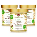 African Pride Moisture Miracle Pre-Shampoo Hair Detangler with Aloe & Coconut Water (3 Pack) | Minimizes Breakage, Hydrates & Strengthens | Pre-Poo Treatment for Natural Coils & Curls | 18 oz.