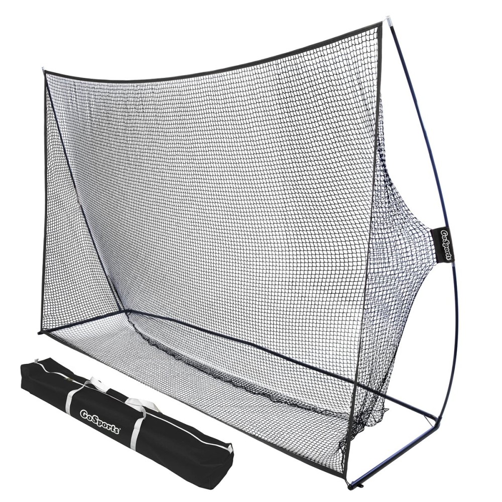 GoSports 10 ft x 7 ft Golf Practice Hitting Net - Personal Driving Range for Indoor or Outdoor Use - Black