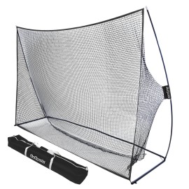GoSports 10 ft x 7 ft Golf Practice Hitting Net - Personal Driving Range for Indoor or Outdoor Use - Black