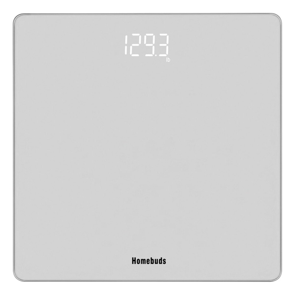 Homebuds Digital Bathroom Scale for Body Weight, Weighing Professional Since 2001, Crystal Clear LED and Step-on, Batteries Included, 400lb/182kg, Silver