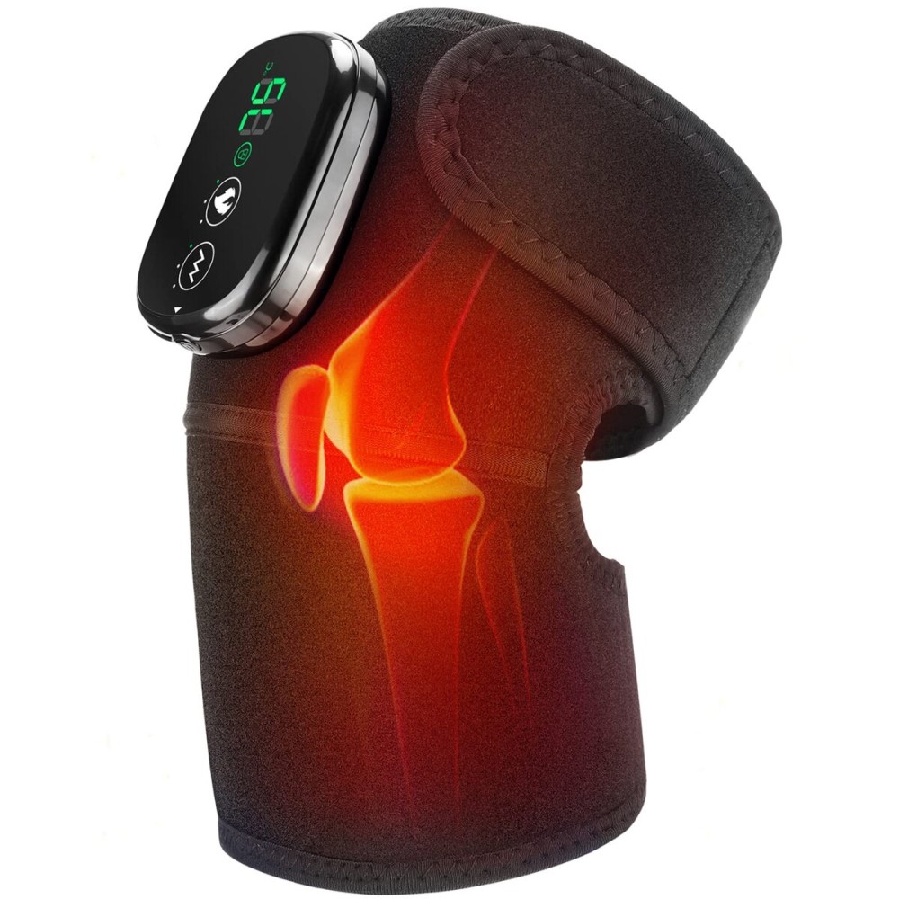 MOAJAZA Knee Massager with Heat and Vibration, Heating Pad for Knee Shoulder Elbow, Heated Knee Brace for Arthritis with Massage
