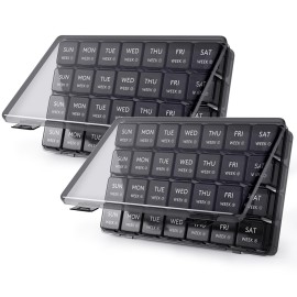 Lifewit Monthly Pill Organizer, 28 Day Pill Box, 4 Weeks One Month Pill Cases, Large Compartments Medicine Organizer for Vitamins, Fish Oils, Supplements, 2 Pack