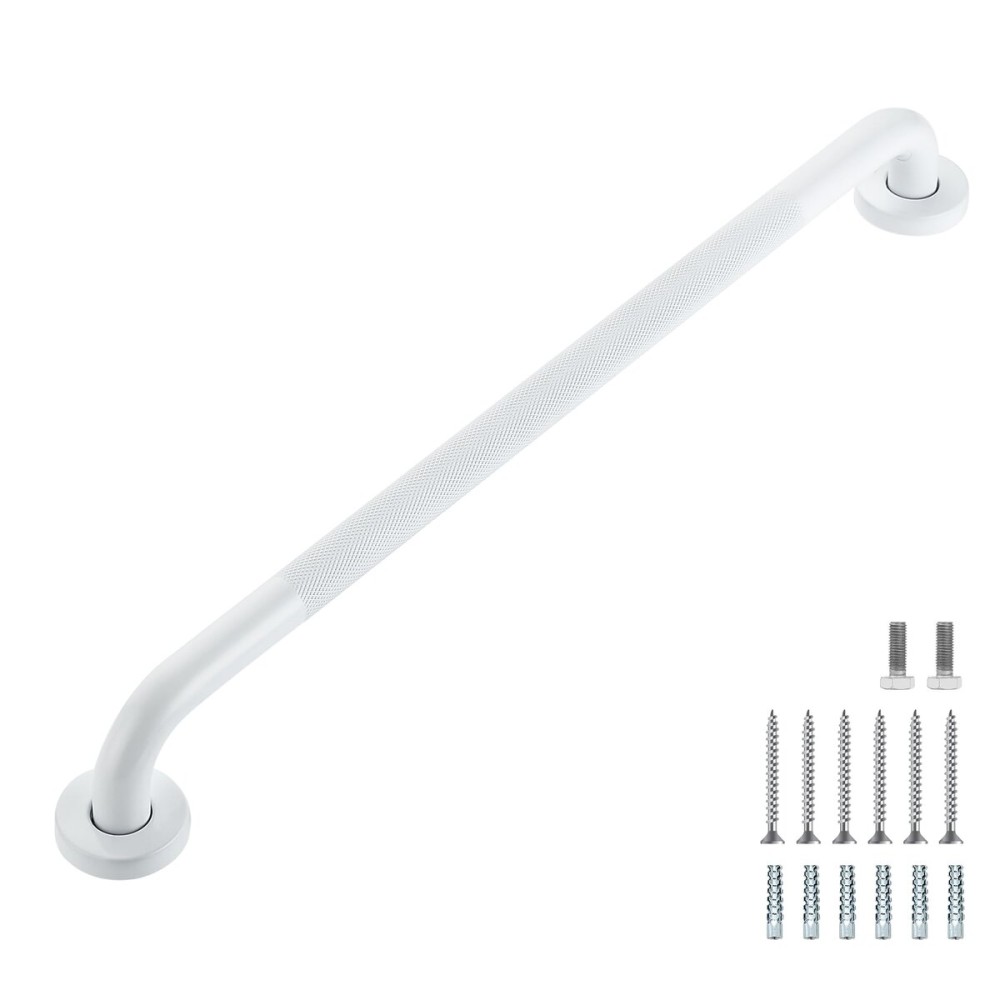 Grab Bars for Shower, 1 Pack 24-Inch Anti Slip Shower Handles for Elderly, Safety Shower Grab Bar, Stainless Steel Handicap Grab Bars for Bathroom (White 1 Diameter)