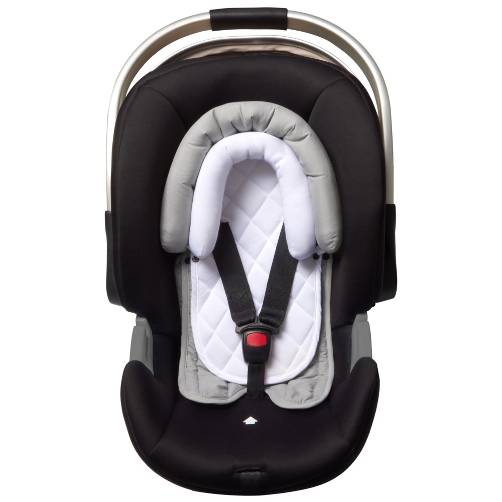 Pro Goleem Infant Car Seat Insert, Babybody Support for Toddler, Soft Minky Preemie Car Seat Insert, 2-in-1 Reversible, Perfect for Carseats, Strollers, Swings, White and Grey