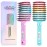 Boar Bristle Hair Brush Curved Vented Detangler Brush Faster Blow Drying, Paddle Detangling Brush for Women Men Kids Wet Dry Long Curly Thick Straight Hair, Make Hair Shiny and Healthier(Purple+Green)