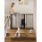 COMOMY 30 Tall Baby Gate for Stairs Doorways, Fits Openings 29.5 to 46 Wide, Auto Close Extra Wide Dog Gate for House, Pressure Mounted Easy Walk Through Pet Gate with Door, Black