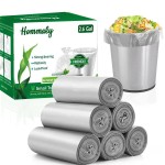 Hommaly 2.6 Gallon 240 pcs Small Silver Gray Trash Bags, Strong Garbage Bags, Bathroom Trash Can Bin Liners Unscented, Mini Grey Plastic Bags for Office, Waste Basket Liner, Fit 6-10 Liters, 2-2.6 Gal