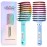 Boar Bristle Hair Brush, Curved Vented Detangler Brush Faster Blow Drying, Paddle Detangling Brush for Women Men Kids Wet Dry Long Curly Thick Straight Hair, Make Hair Shiny and Healthier(Green+Blue)