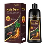Fedulili Instant Dark Red Wine Hair Dye Shampoo for Gray Hair, Natural Hair Color Shampoo for Women Men, 100% Coverage for Salon Home Use, 17.5 Fl Oz (Dark Red Wine)