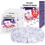 XPCARE 32 Pack Steam Eye Masks for Dry Eyes, SPA Warm Sleep Eye Mask, Disposable Heated Eye Mask for Dark Circles, Puffy Eyes, Relief Stress Eye Fatigue(Unscented)