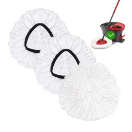 3 Pack Spin Mop Replacement Head Mop Refill Compatible with Oceda Triangle Swivel Mops Microfiber Swivel Mop Refill,Deep Clean,Machine Washable and Easy to Replace