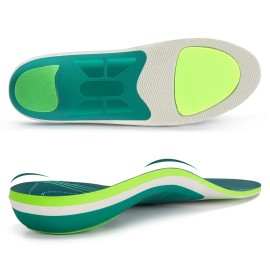 STSVZORR Pain Relief Plantar Fasciitis Relief Heavy Duty Support 210lbs+ Orthopedic Insole Flat Feet Heel Pain Work Boot Insole All Day Cushioning Men Women(Size 12 Black Green)