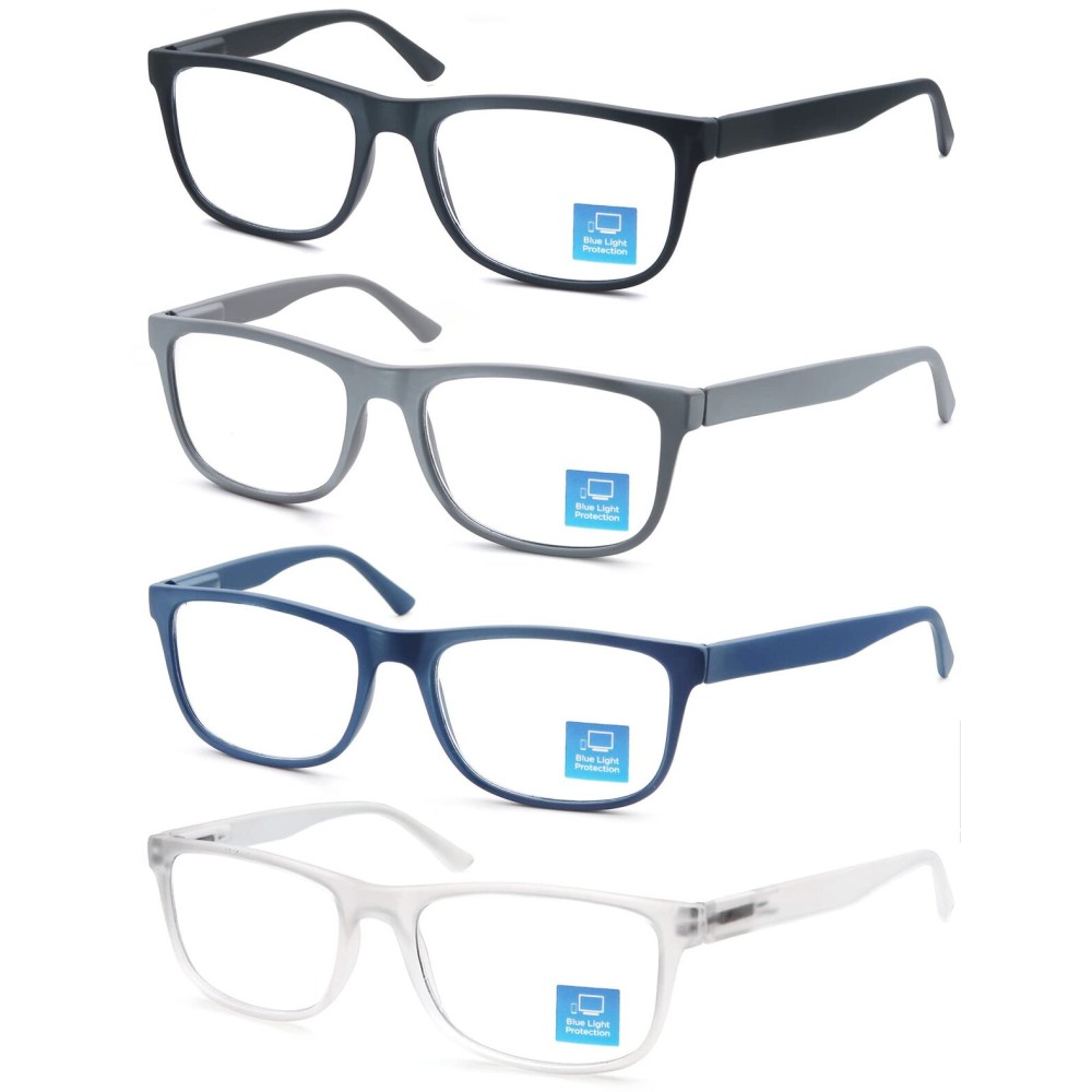 OLOMEE Reading Glasses Men Blue Light Blocking Large Oversized Wide Readers +3.00 Matte Square Cheaters W/Big Head/Large Face