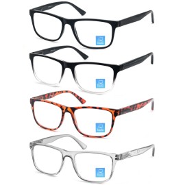 OLOMEE Blue Light Blocking Reading Glasses Mens Large Oversized Square Readers +3.50 Wide Cheaters Men W/Big Head/Large Face