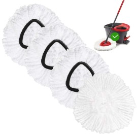 4 Pack Spin Mop Replacement Head Mop Refill Compatible with Oceda Triangle Swivel Mops Microfiber Swivel Mop Refill,Deep Clean,Machine Washable and Easy to Replace