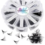 Premade Fans Short Stem 500 PCS 30D Eyelash Extensions 0.07mm C/D Curl 9-16mm Mixed Length WENDY LASHES Russian Volume Pre-made Lash Extension (500PCS-30D-0.07-D, 9-16mm mixed tray)