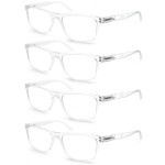 OLOMEE Large Reading Glasses Mens Oversized Wide Readers 2.75 Lightweight Clear Magnifying Cheaters for Men W/Big Head 4 Pack