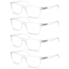 OLOMEE Large Reading Glasses Mens Oversized Wide Readers 2.75 Lightweight Clear Magnifying Cheaters for Men W/Big Head 4 Pack